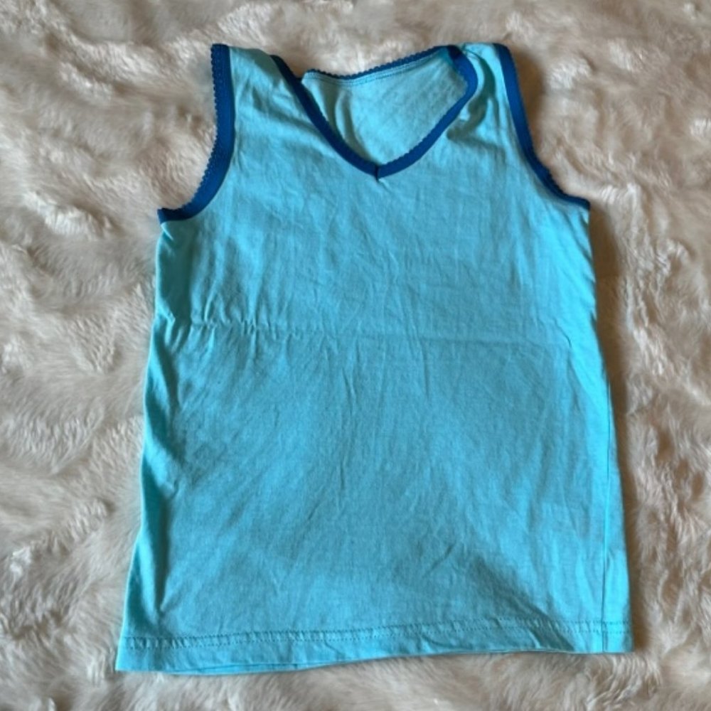 $8 ADD ON Truly Turquoise Blue Tank Top Girls Size 6X Lightweight Cotton Summer